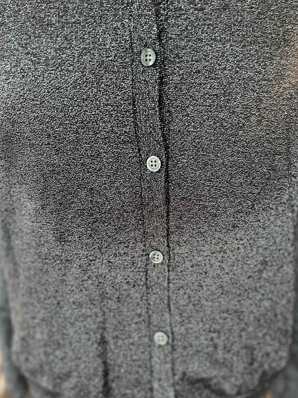 Banana Republic Black Shimmer Cardigan Crew Neck Button Front EUC - Picture 6 of 9